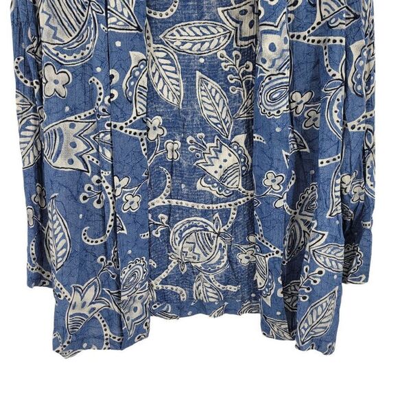 Vtg 80's Alfred Dunner Cardigan Coverup Open Front Paisley Print Blue Sz M - Picture 7 of 9